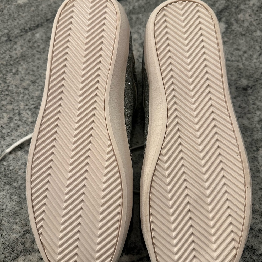 JustFab Glittery Silver and Gold Sneakers - Picture 3 of 3